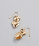 Cutesy Glam Bow Heart Locket Earrings