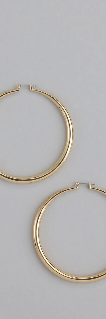 Sleek Glam Large Hollow Hoop Earrings