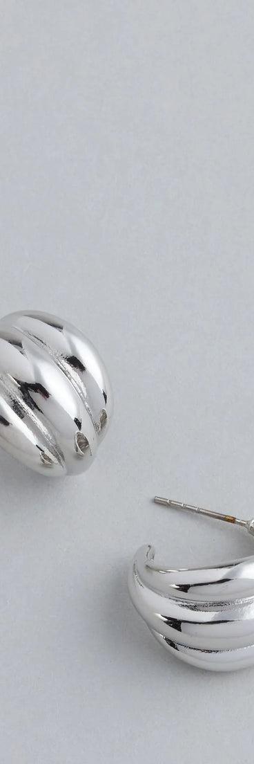 Fine Classics Pleated Hoop Earrings