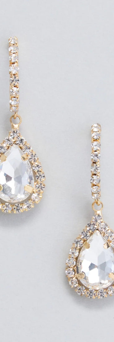 Classic Chic Teardrop Rhinestone Hoop Earrings