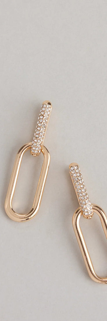 Glow Mode Chain Rhinestone Earrings