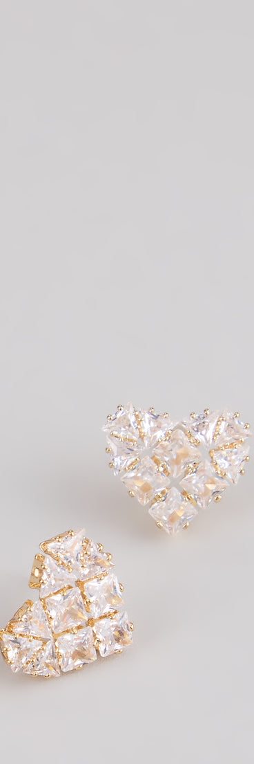 Style your vibe in seconds with the Heart Eyes Cubic Zirconia Stud Earrings, a fashion accessories essential that completes any outfit with ease.