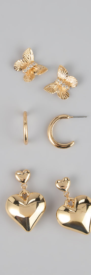 Sweet Spark Three-Pack Earrings Set