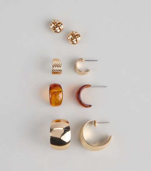 Mix It Up Hoop And Stud Earring Set