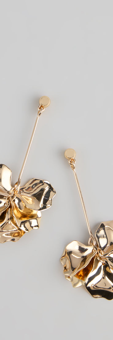 Golden Bloom Floral Earrings