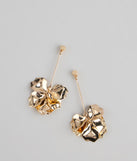 Golden Bloom Floral Earrings