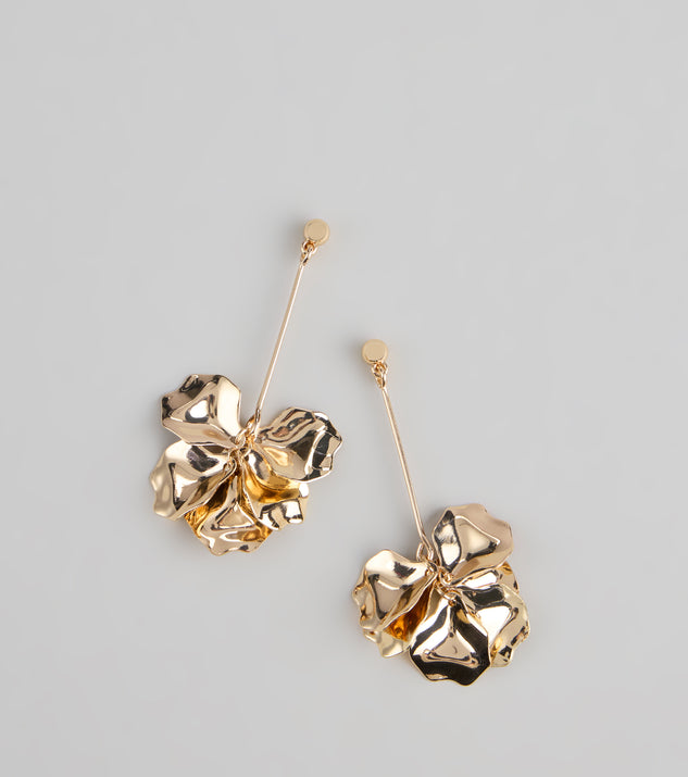 Golden Bloom Floral Earrings