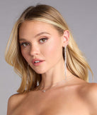 Twisted Shine Rhinestone Fringe Earrings