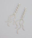 Twisted Shine Rhinestone Fringe Earrings