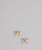 Tied To Shine Bow Stud Earrings