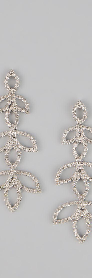 Enchanted Leaf Rhinestone Earrings
