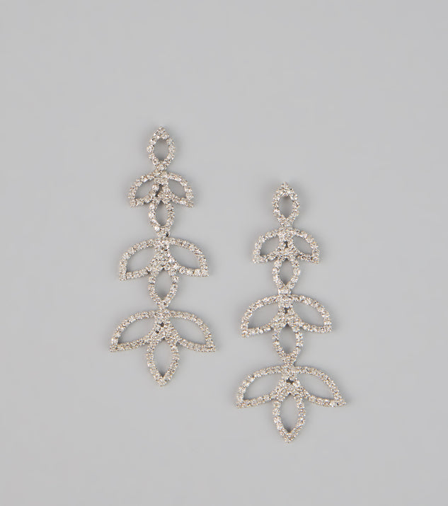 Enchanted Leaf Rhinestone Earrings