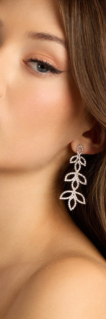 Enchanted Leaf Rhinestone Earrings