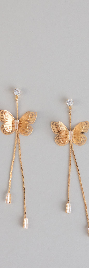 Soft Sparkle Rhinestone Butterfly Earrings