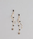 Spirals And Sparkle Butterfly Linear Earrings