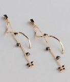 Spirals And Sparkle Butterfly Linear Earrings