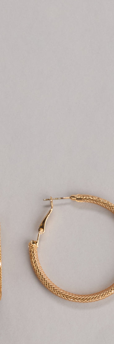 Classic Twist Rhinestone Hoop Earrings