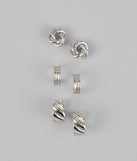 Three Times the Shine Hoop Earring Set