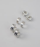 Three Times the Shine Hoop Earring Set