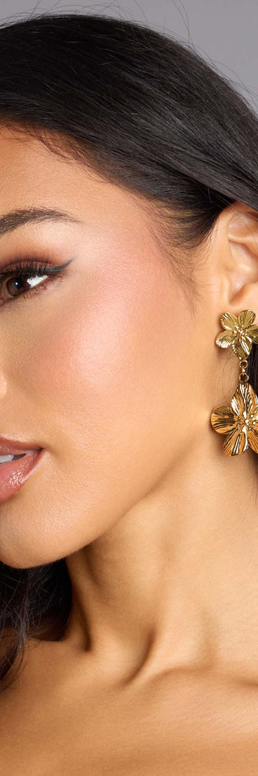 Petal Glow Flower Drop Earrings