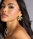 Bloom Bright Stone Flower Stud Earrings