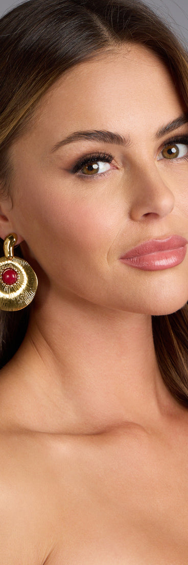 Statement Shine Stone Drop Earrings