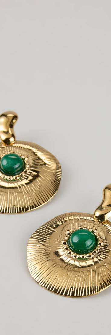 Statement Shine Stone Drop Earrings