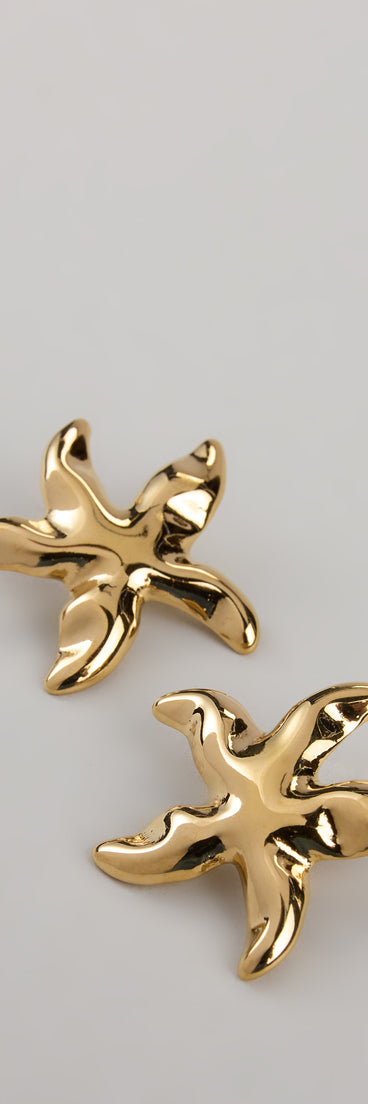 Style your vibe in seconds with the Coastal Glam Starfish Stud Earrings, a fashion accessories essential that completes any outfit with ease.