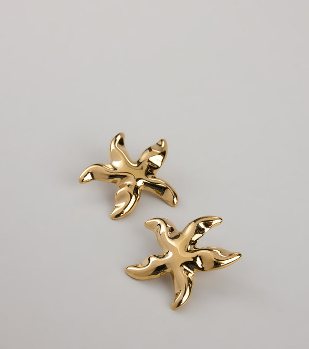 Coastal Glam Starfish Stud Earrings