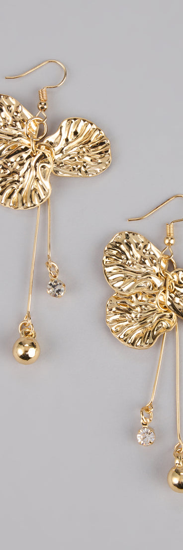 Golden Bloom Floral Petal Earrings