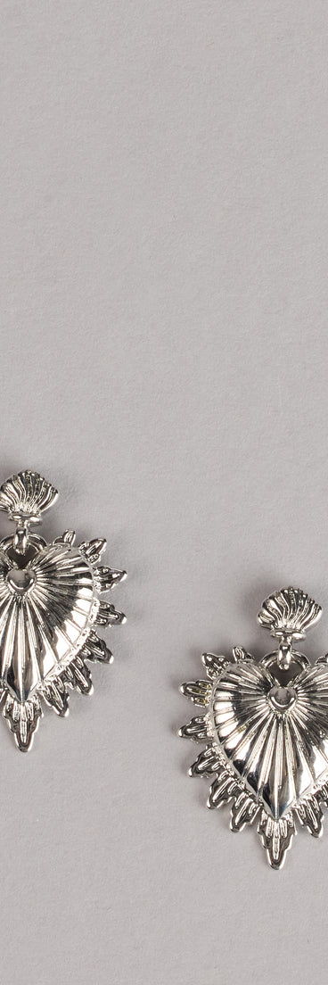 Style your vibe in seconds with the Burning Love Sacred Heart Earrings, a fashion accessories essential that completes any outfit with ease.