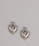Burning Love Sacred Heart Earrings