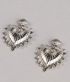 Burning Love Sacred Heart Earrings