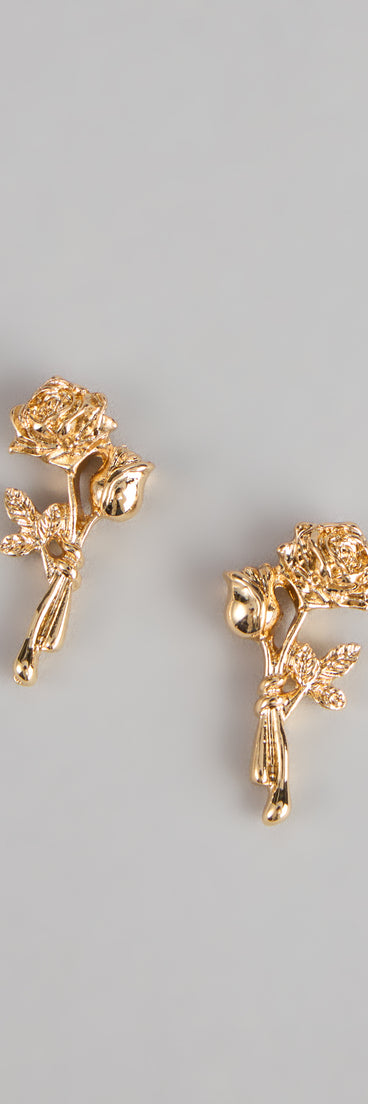 Style your vibe in seconds with the Gilded Garden Rose Stud Earrings, a fashion accessories essential that completes any outfit with ease.