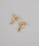 Gilded Garden Rose Stud Earrings