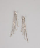 Rhinestone Drip Fringe Earrings