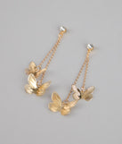 Soft Shine Butterfly Linear Earrings