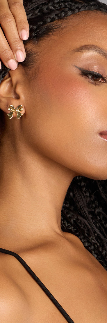 Flirty Duo Bow Stud Earrings