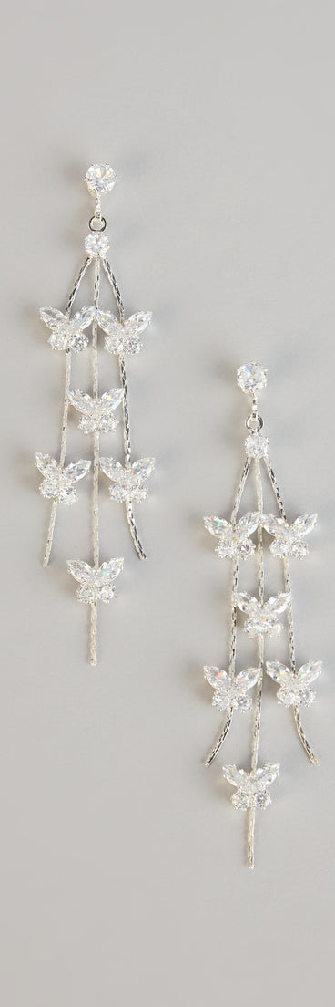 Wing It Butterfly Cubic Zirconia Earrings
