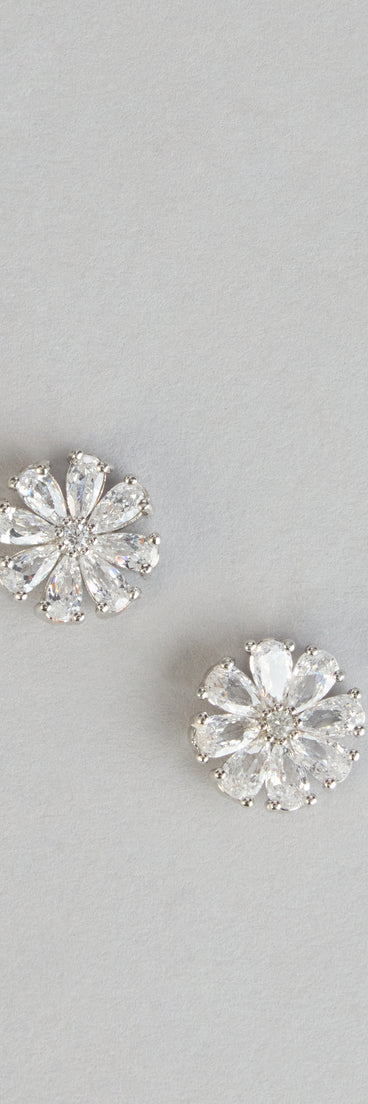Glam Blossom Floral Stud Earrings
