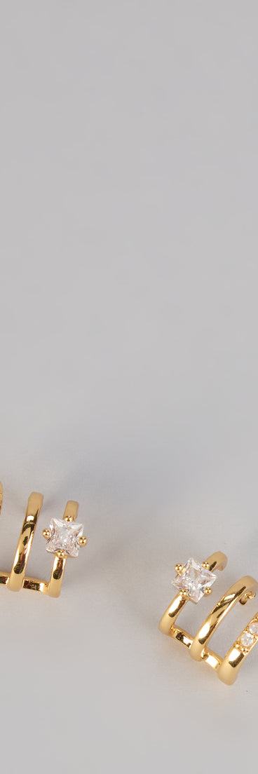 Spark Curve Rhinestone Earring Cuff