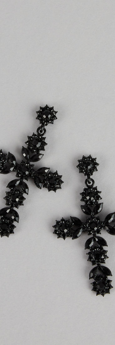 Dark Glam Statement Cross Earrings
