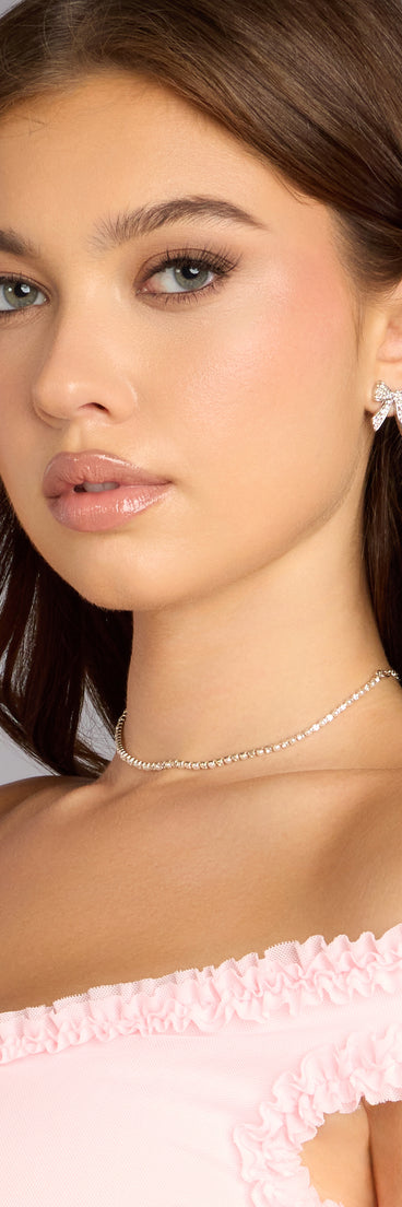 Sweet Sparkle Bow Studs