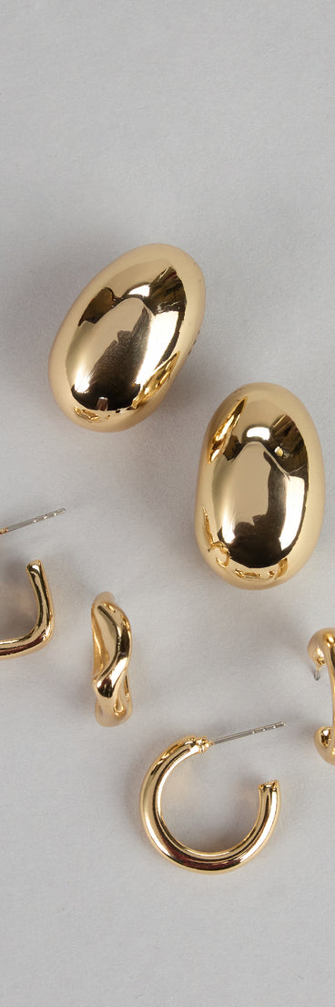 Effortless Glam Hoop Earrings Trio