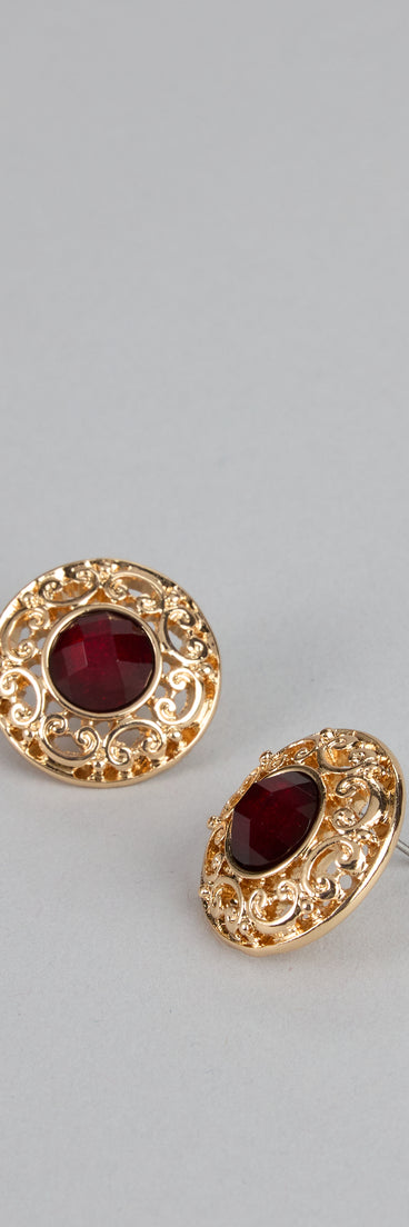 Vintage Flair Statement Stud Earrings