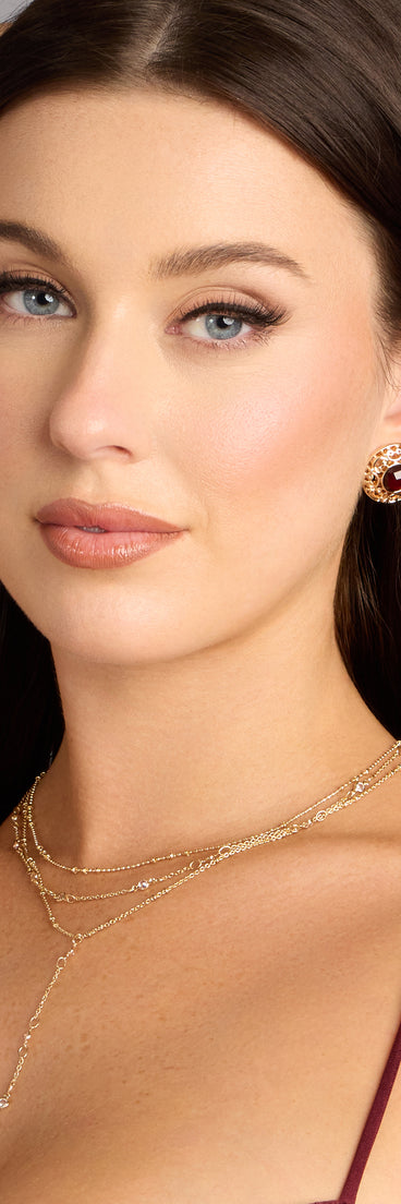 Vintage Flair Statement Stud Earrings