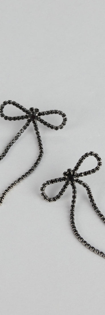 True Bliss Rhinestone Bow Earrings