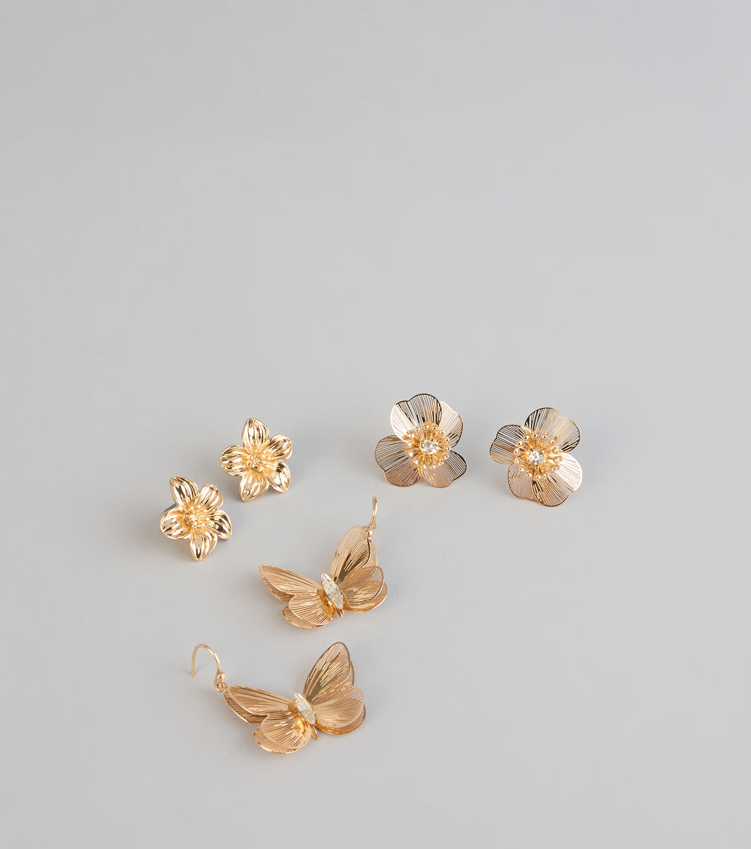 Garden Party Glow Three Pair Earring Set & Windsor