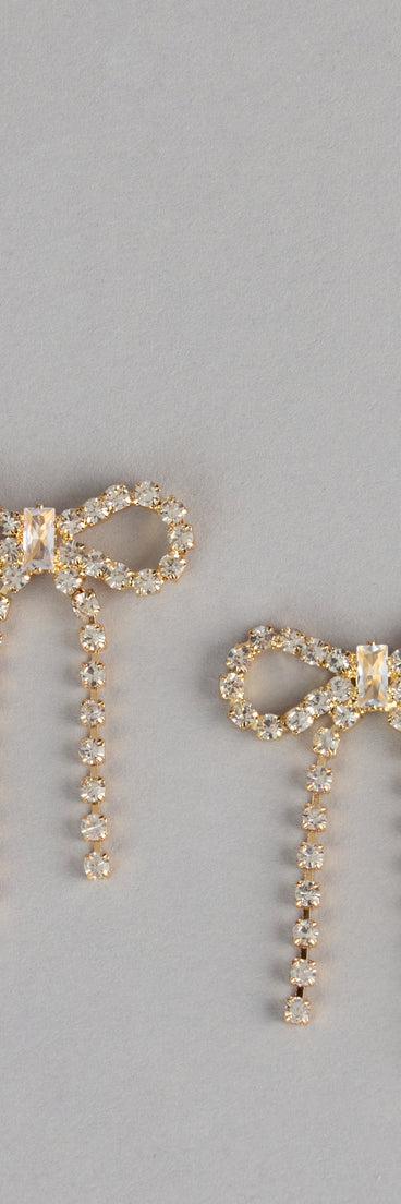 Sweet Spark Rhinestone Bow Earrings