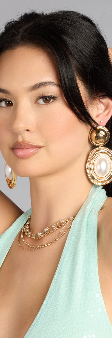 Vintage Glam Pearl Statement Earrings